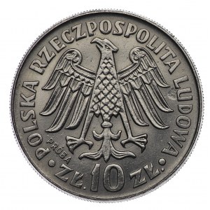 People's Republic of Poland, 10 gold 1964, NIKIEL sample - Casimir the Great - concave