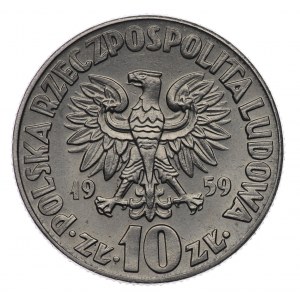 People's Republic of Poland, 10 zloty 1959, NIKIEL sample - Nicolaus Copernicus
