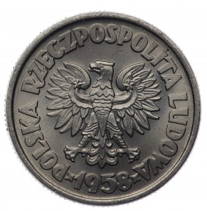 PRL, 5 złotych 1958, próba NIKIEL - Statek 
