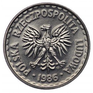 People's Republic of Poland, 1 zloty 1986, NIKIEL sample
