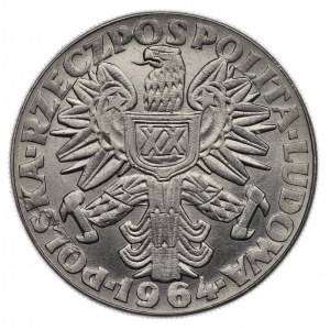 PRL, 10 złotych 1964, próba NIKIEL - Kobieta ze zbożem