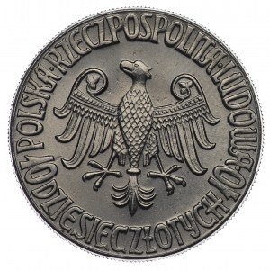 PRL, 10 zlotých 1964, vzorek NIKIEL - Kazimierz Wielki