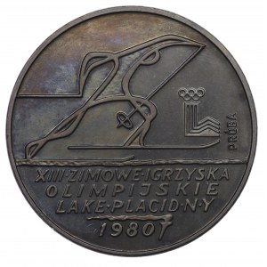 People's Republic of Poland, 200 gold 1980, NIKIEL sample - Olympic Games in Lake Placid, torch