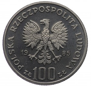 Polská lidová republika, 100 zlotých 1985, vzor NIKIEL - Przemysław II