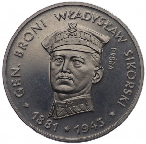 Polská lidová republika, 100 zlotých 1981, vzorek NIKIEL - Władysław Sikorski, naproti