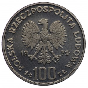 People's Republic of Poland, 100 zloty 1979, NIKIEL sample - Ludwik Zamenhof - left.