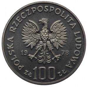 PRL, 100 zlotých 1978, vzorek NIKIEL - Janusz Korczak