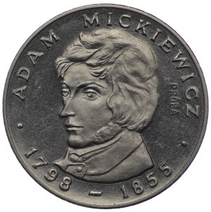 PRL, 100 zlotých 1978, NIKIEL vzorek - Adam Mickiewicz, s kudrlinkou