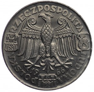Polská lidová republika, 100 zlotých 1966, vzorek NIKIEL - Mieszko a Dąbrówka - hlavy
