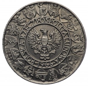 Polská lidová republika, 100 zlotých 1966, vzorek NIKIEL - Mieszko a Dąbrówka - znaky