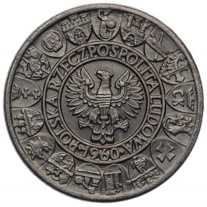 PRL, 100 zlotých 1966, vzorek NIKIEL - Mieszko a Dąbrówka, s designem