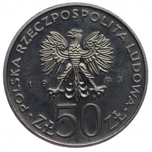 PRL, 50 złotych 1983, próba NIKIEL - Ignacy Łukasiewicz