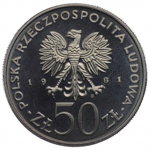 PRL, 50 zlotých 1981, NIKIEL sample - Władysław Sikorski