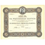 Dr. Roman May, Chemical Factory, 50 zloty 1927 - no numbers or signatures