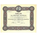 Dr. Roman May, Chemical Factory, 500 zloty 1927 - no numbers or signatures