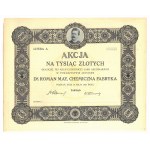 Dr. Roman May, Chemical Factory, 1000 zloty 1927 - without numbers and signatures