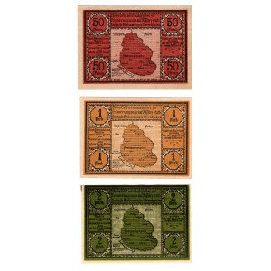 Bielszowice (Bielschowitz), 50 fenig, 1 mark, 2 marks 1921 - set of 3 pieces