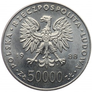 PRL, 50 000 złotych 1988, Piłsudski