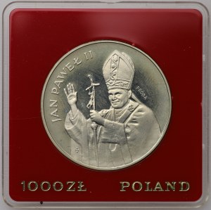 Polská lidová republika, 1000 zlotých 1982, vzorek STŘÍBRO - Jan Pavel II.