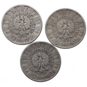 II RP, 2 zloty 1934, Józef Piłsudski - set di 3 pezzi