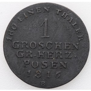 Wielkie Księstwo Poznańskie, 1 grosz 1816 B, Wrocław