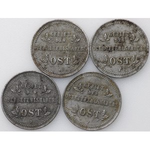 Ober-Ost. 1 kopecks 1916 A and J - set of 4 pieces