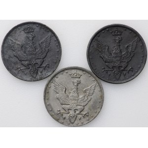 Königreich Polen, 20 fenig 1918 - Satz von 3 Stück