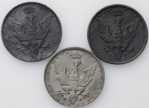 Polské království, 20 fenig 1918 - sada 3 kusů