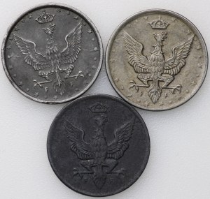 Polské království, 10 fenig 1917 - sada 3 kusů