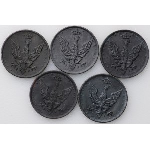 Kingdom of Poland, 10 fenig 1917 - set of 5 pieces