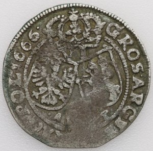 Jan II Kazimír, šestipence 1666 TT, Bydgoszcz