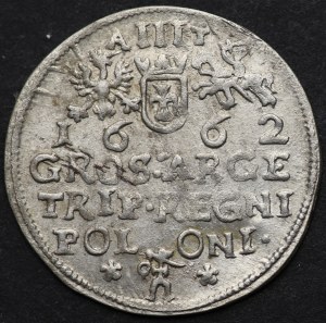 Jan II Kazimír, Trojak 1662 AT, Krakov