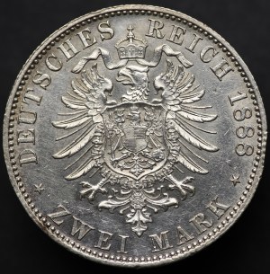 Prussia, Frederick III, 2 marks 1888 A, Berlin
