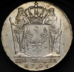 Germany, Kingdom of Prussia, Frederick William II, Thaler 1791 A, Berlin