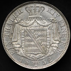 Germany, Saxony, Frederick August II, Dresden Thaler 1852 F