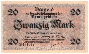 Lithuania, Memel (Klaipeda), 20 marks 1922