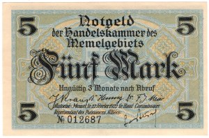Lithuania, Memel (Klaipeda), 5 marks 1922