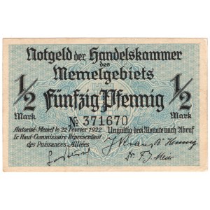 Lithuania, Memel (Klaipeda), 1/2 mark 1922