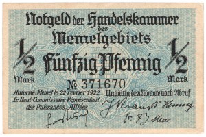 Lithuania, Memel (Klaipeda), 1/2 mark 1922