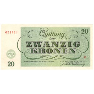 Czechoslovakia, Terezin Ghetto, 20 Kronen, 1943