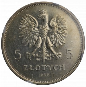 II RP, 5 zl. 1930 Banner - HYBRYDA na líci