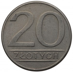 People's Republic of Poland, 20 gold 1986 - wide date