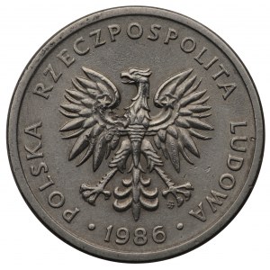 People's Republic of Poland, 20 gold 1986 - wide date
