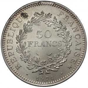 Francie, 50 franků 1974 - plechový hrot