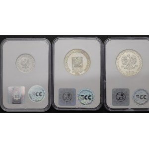 PRL, 50 groszy 1949 | 200 zlotých 1974 | 200 zlotých1976 - sada 3 kusov