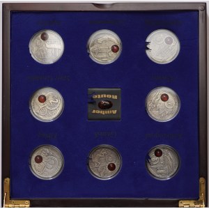 Niue, Elżbieta II, kolekcja monet z serii Szlak Bursztynowy - zestaw: 8 x 1 dolar 2008-2011