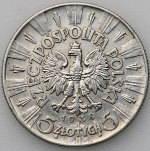 5 zlotých 1938, Piłsudski