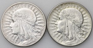 5 zlatých 1932, Hlava ženy | 5 zlatých 1933, Hlava ženy - sada 2 kusů