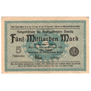 Gdansk, 5 billion marks 1923 - znw. squares