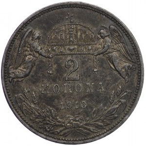 Maďarsko, František Josef I., 2 koruny 1913 KB, Kremnica